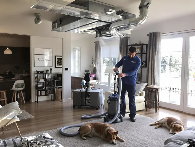 Ashland Air Duct Cleaning technician performing detailed indoor duct cleaning for improved air quality in Ashland