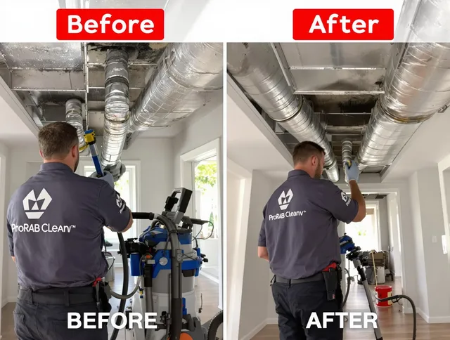 Ashland Air Duct Cleaning expert performing thorough residential duct cleaning in a Ashland home